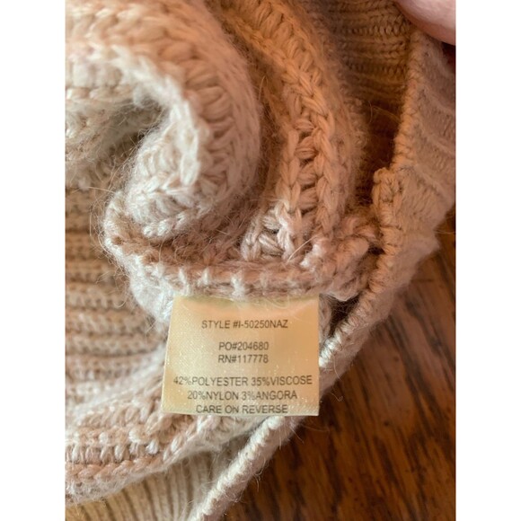 Angora Blend Shawl Neck Fisherman Sweater Sz Small/Runs Large Cozy Relaxed Soft - Picture 7 of 12